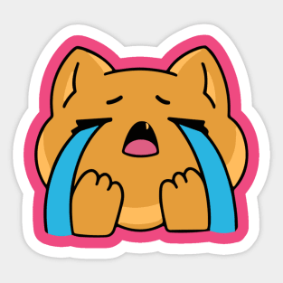 Sad orange cat Sticker